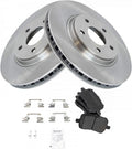 TRQ Front Brake Pad & Rotor Kit Set Premium Semi-Metallic - Direct Fit