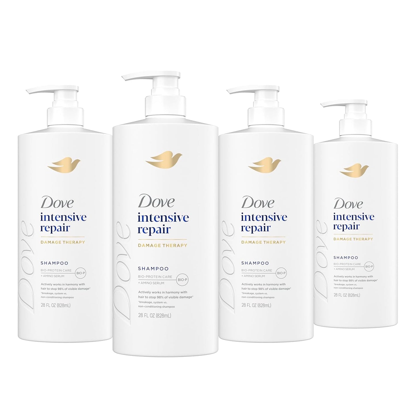 Dove Shampoo 4 Pack Intensive Repair for Damaged Hair Care
