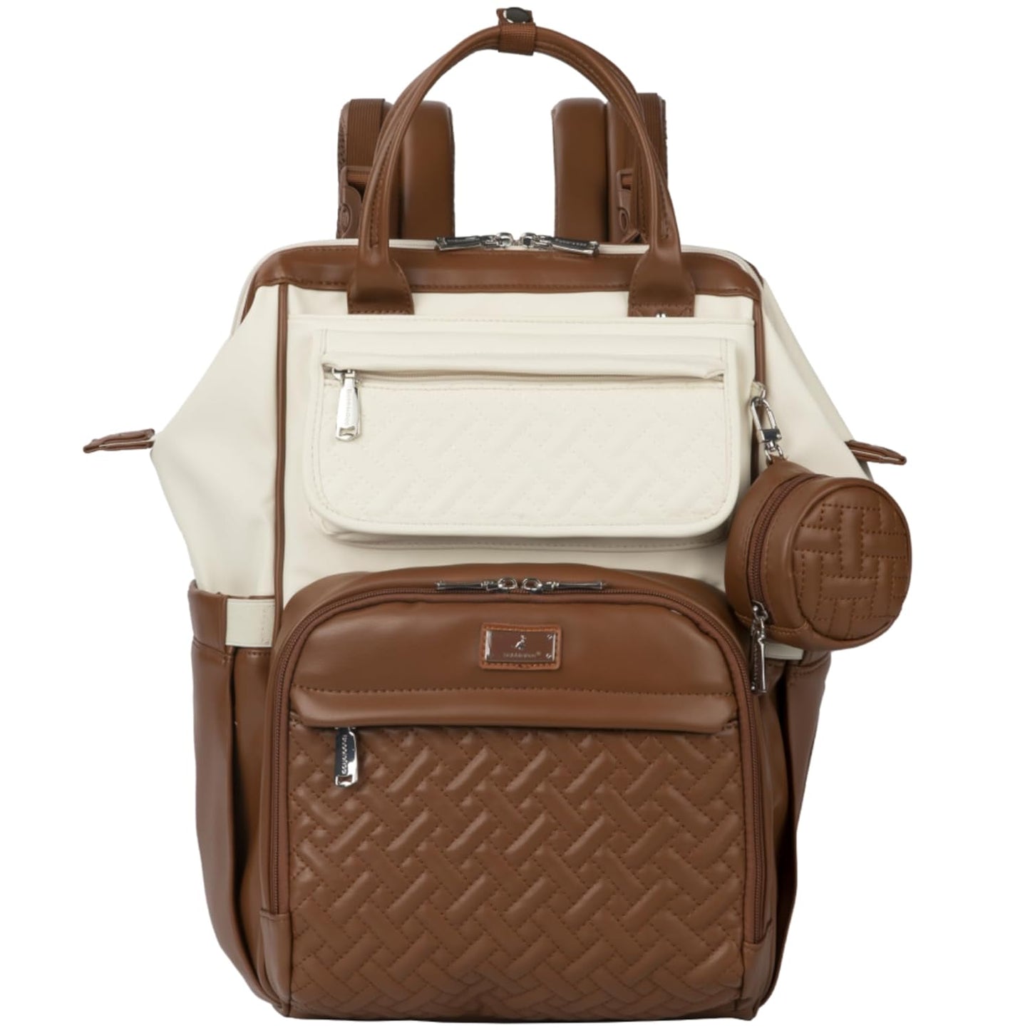 BabbleRoo Leather Diaper Bag Backpack for Stylish Parents