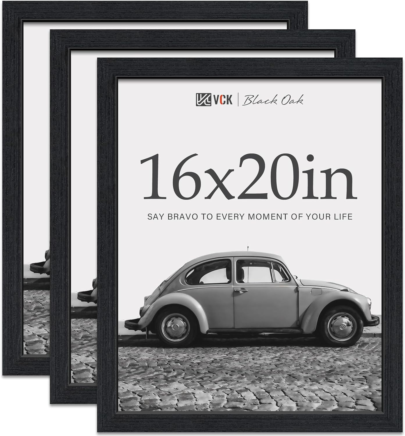 VCK 16x20 Picture Frames - Black Oak 3 Pack for Your Home
