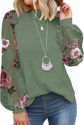 Womens Long Sleeve Lace Casual Loose Blouse - Soft Knit Top