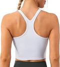 Lavento Women's Racerback Sports Bra Yoga Crop Top - Built-In Bra