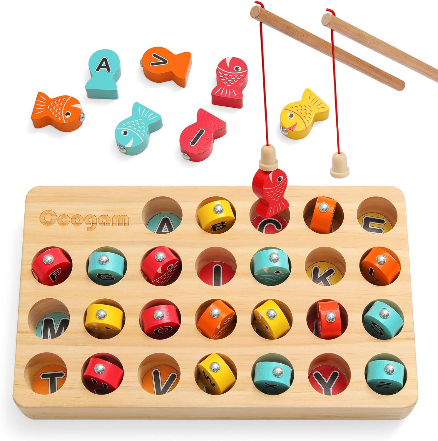 Coogam Magnetic Fishing Game: Fine Motor Skills & ABC Puzzle