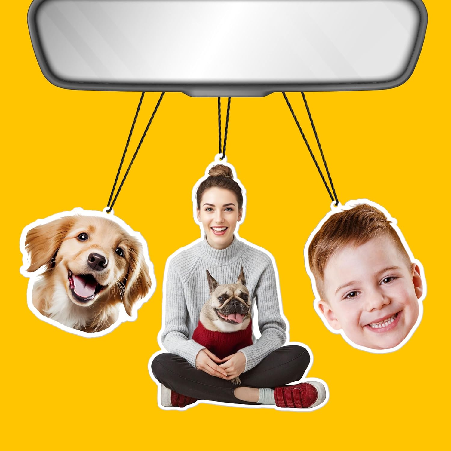 Custom Double-Sided Photo Air Freshener - Personalize Your Ride!