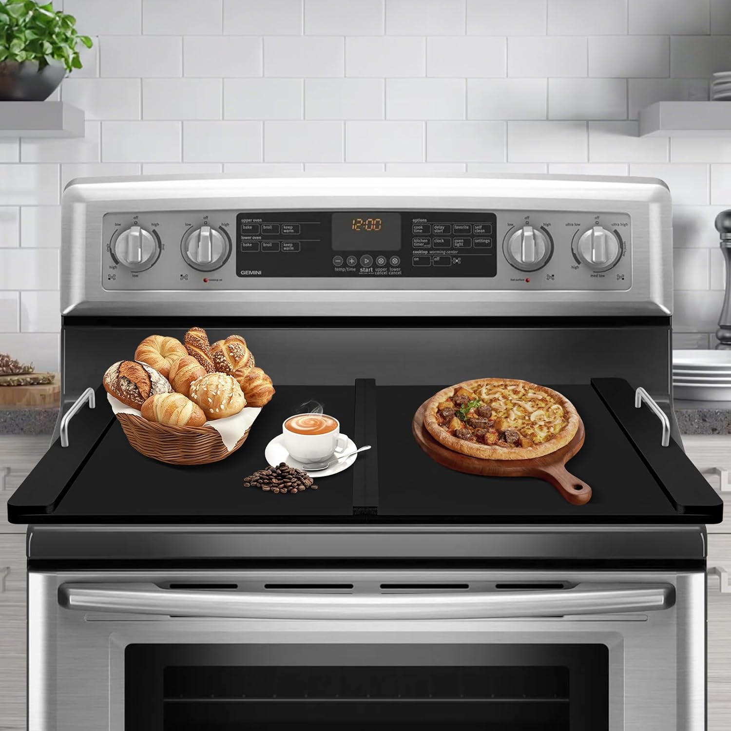 Stove Top Covers for Electric and Gas Burners - Dark Black