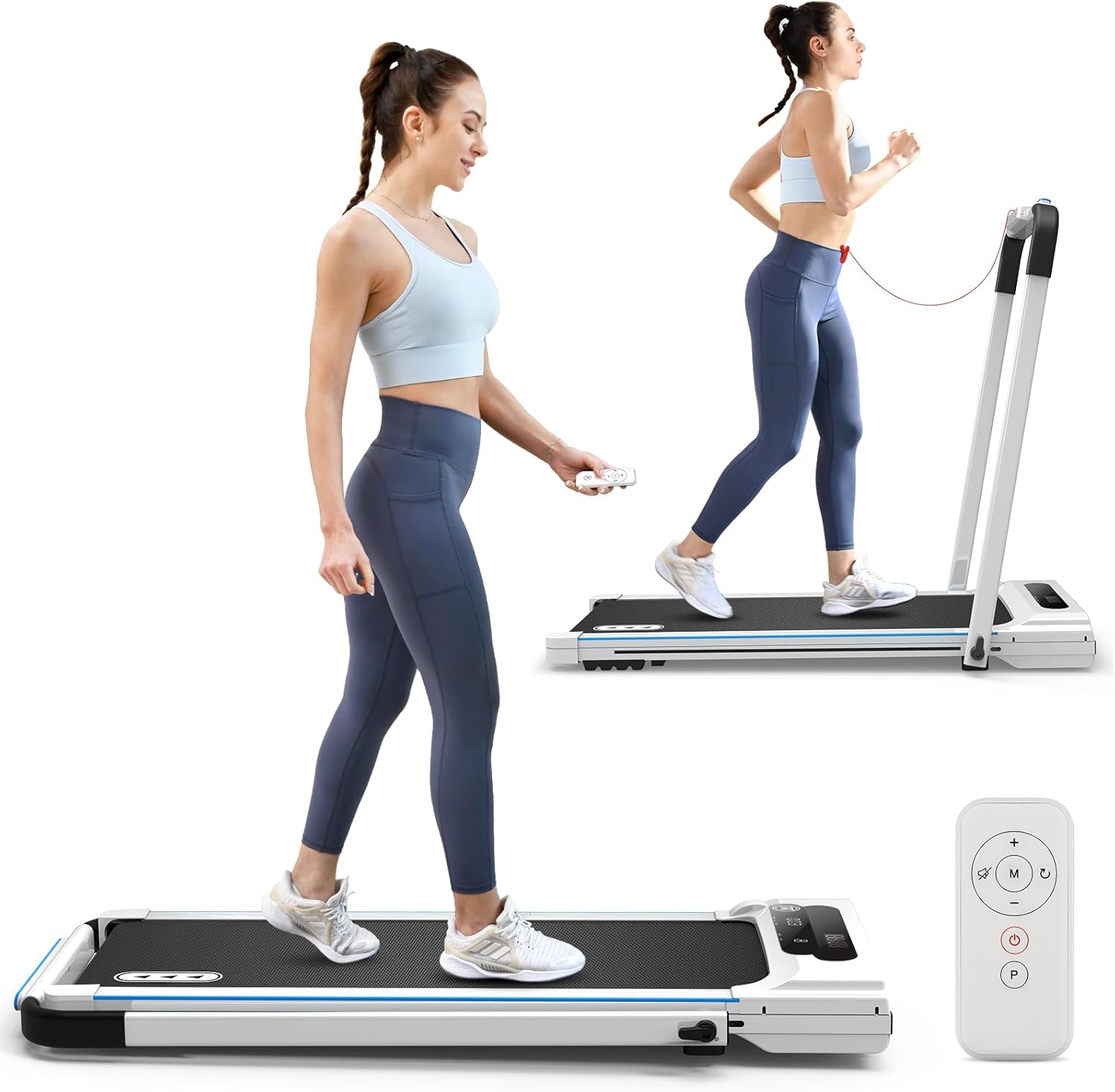 REDLIRO 2-in-1 Foldable Treadmill: Portable Fitness Power