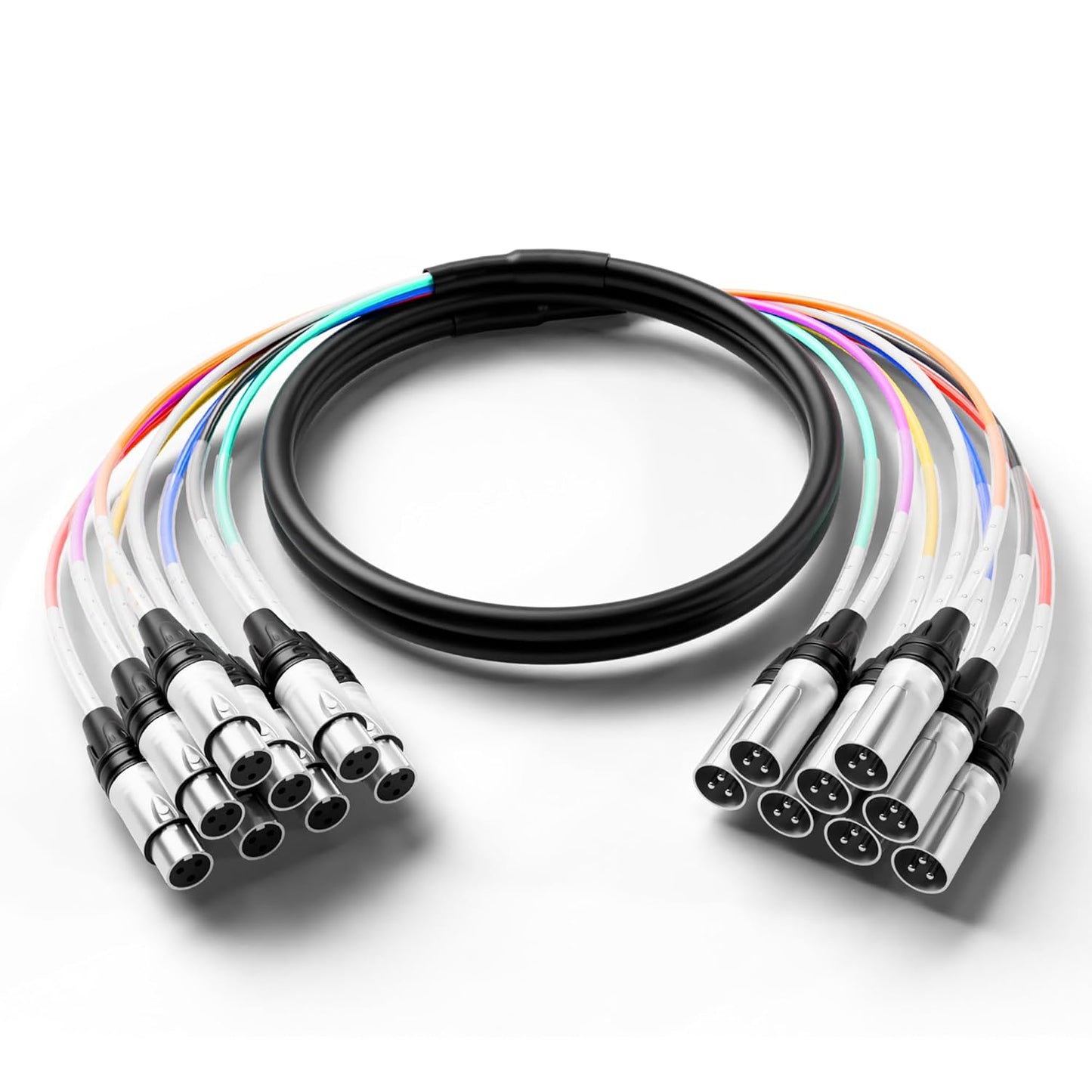 PRORECK 10ft Snake Cable: 8-Channel Shielded XLR Audio Cable