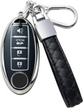 Compatible with Nissan Key Fob Cover with Leather Lanyard - Full Shell