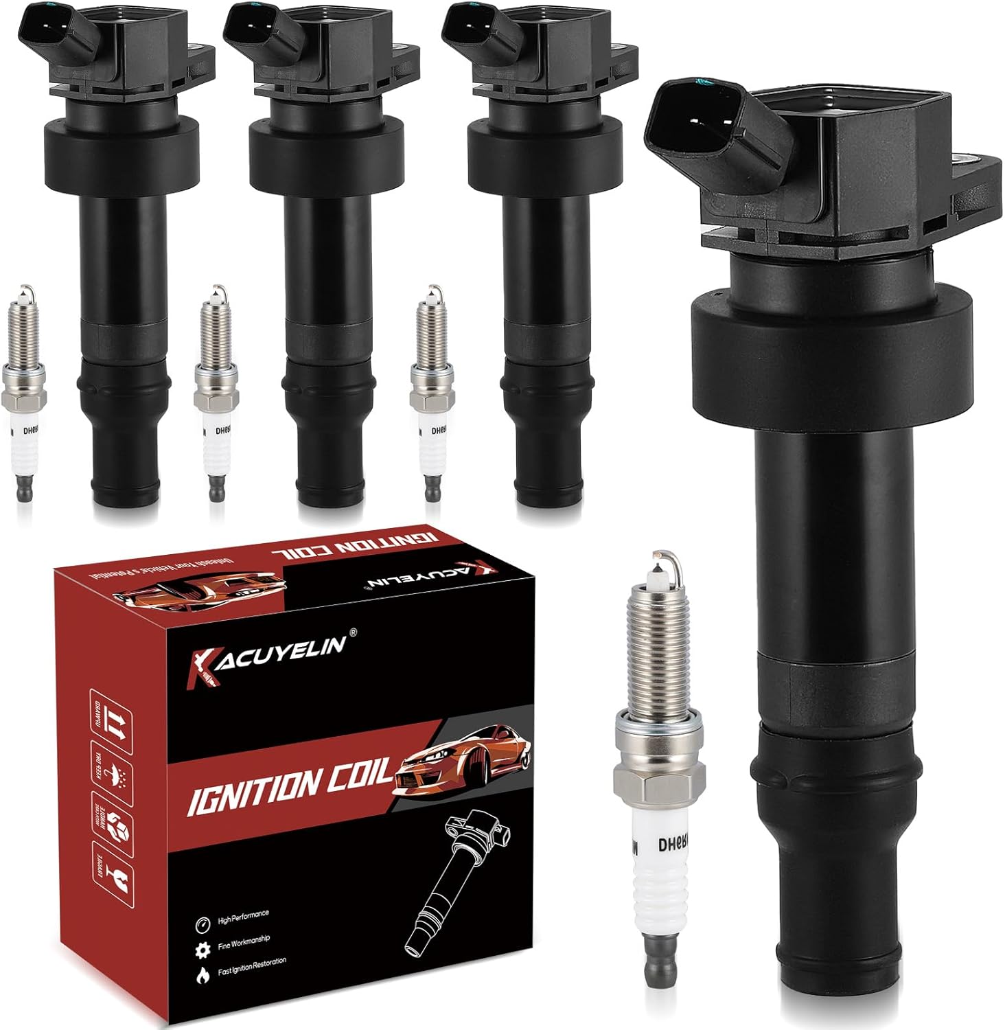 UF652 Ignition Coil Pack & Iridium Spark Plugs for Hyundai Kia