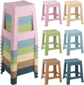 TURSTIN 12 Pack Plastic Stools 16.9 in Nesting Stools - Colorful