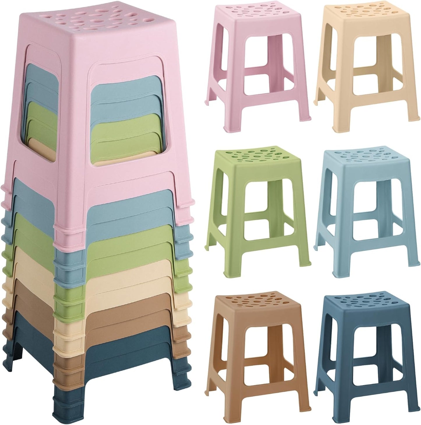 Colorful 12 Pack Plastic Stools for Flexible Seating Options
