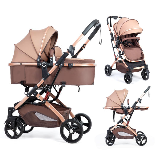 Baby Stroller Newborn Foldable Pushchair with Adjustable Canopy