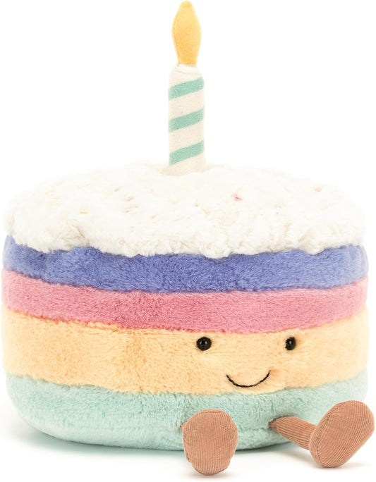 Jellycat Amuseables Rainbow Birthday Cake Plush Toy for All Ages