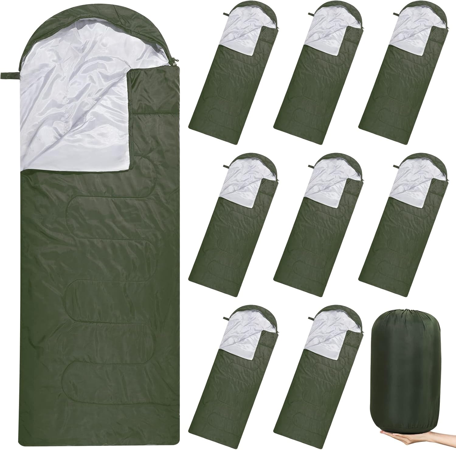 10 Pcs Waterproof Sleeping Bags for Cold Weather Camping