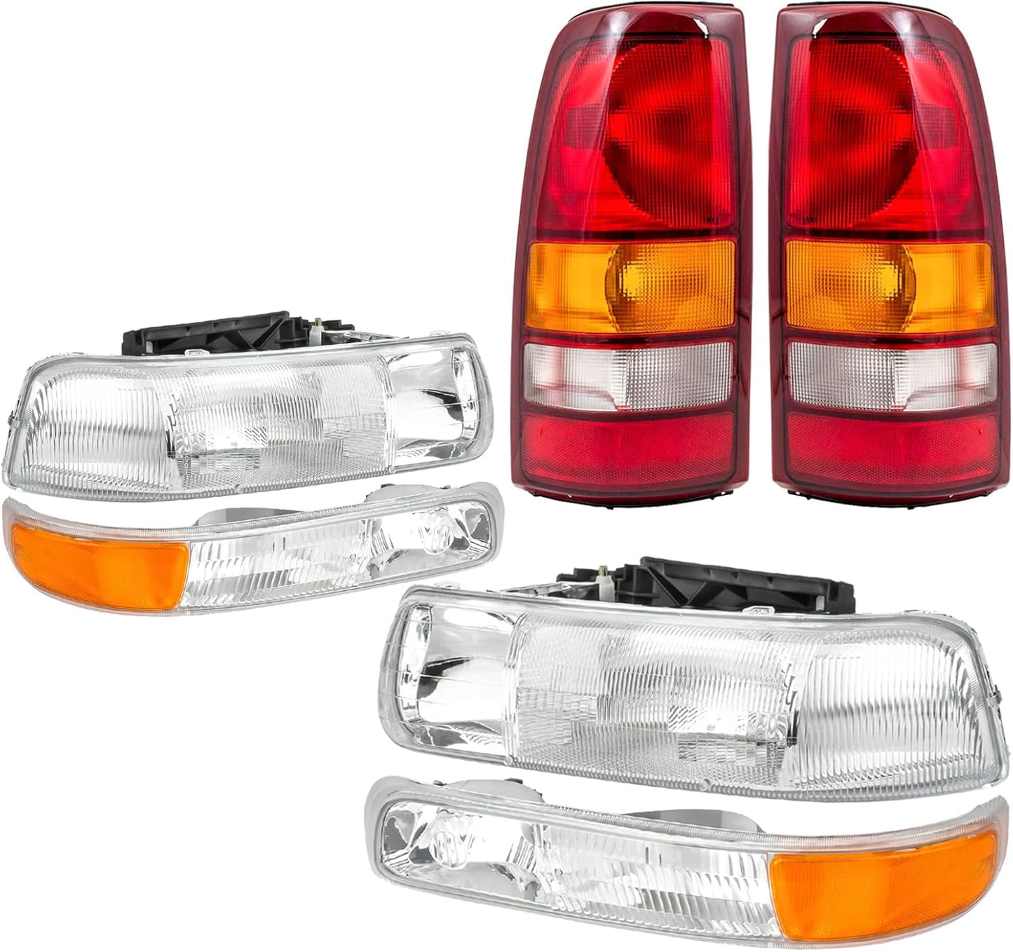 Headlights Tail Lights Assembly Combo for 1999-2002 Chevy Silverado