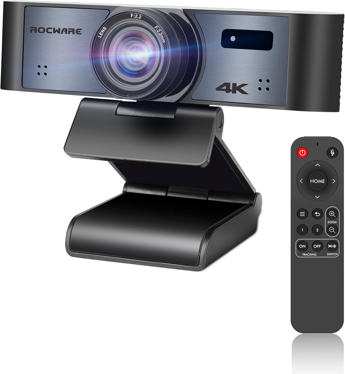 ROCWARE 4K Webcam with Remote for Streaming and Meetings