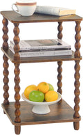 Side Table Small End Table with Storage Shelf - Compact Vintage Charm