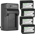 Kastar 4-Pack Battery + AC Wall Charger for Panasonic Camcorders