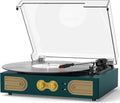 Green Vinyl Record Player with Built-In Speakers - 3-Speed Turntable