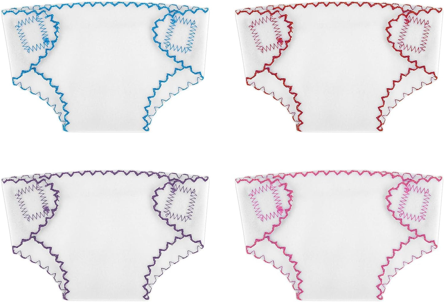 Aster Reusable Baby Doll Diapers - 4 Pcs Set
