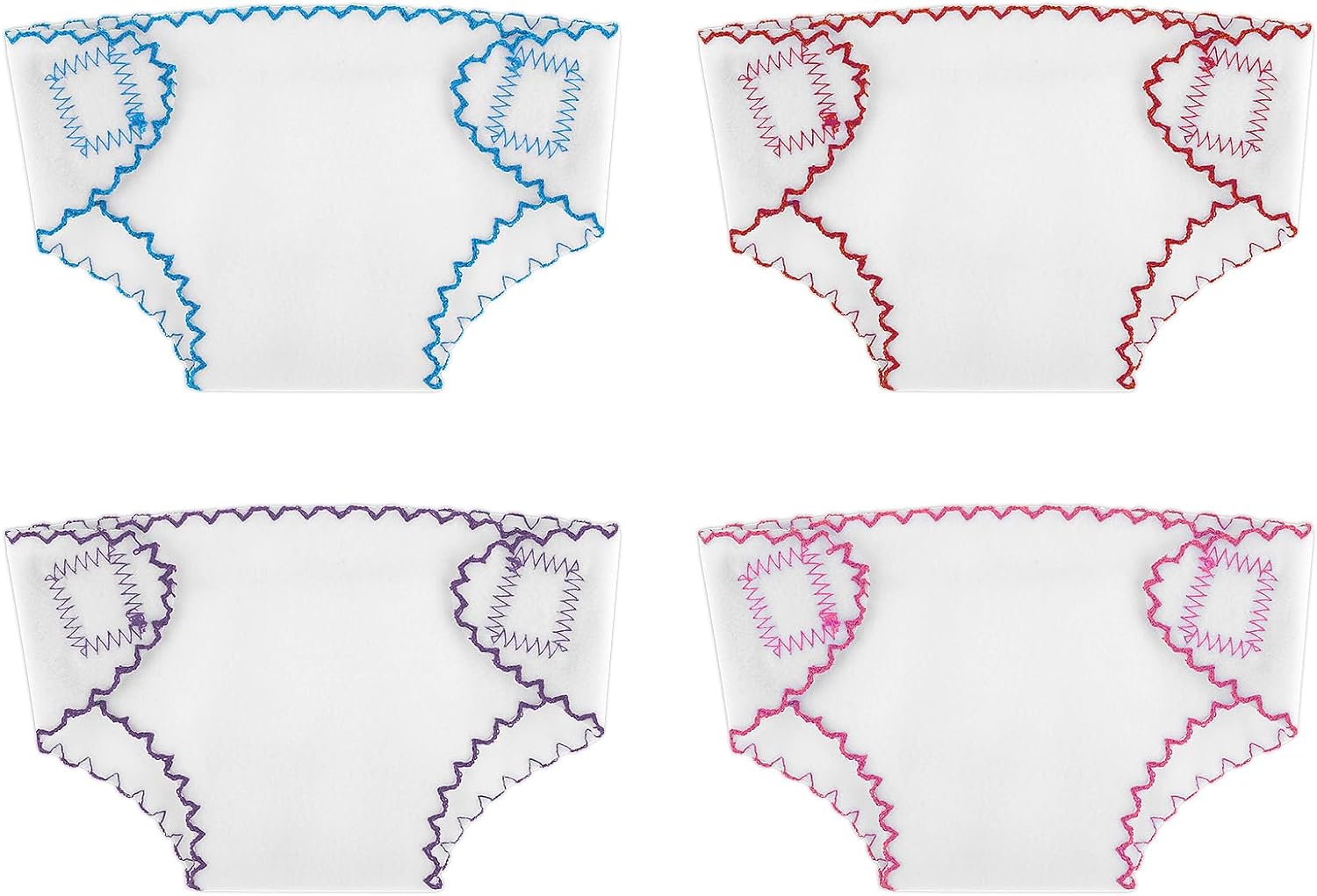 Aster Reusable Baby Doll Diapers - 4 Pcs Set
