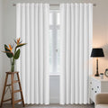 90 in 60% Blackout White Curtains 2 Panels - Thermal Light Blocking