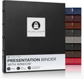 Gallery Leather 3 Ring Binder with Plastic Sleeves - Professional