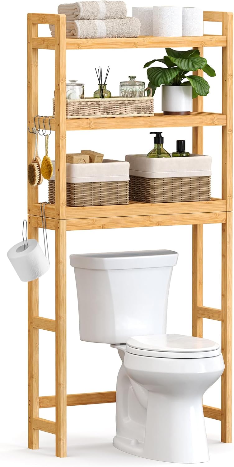 3-Tier Over Toilet Bathroom Organizer for Space-Saving Needs