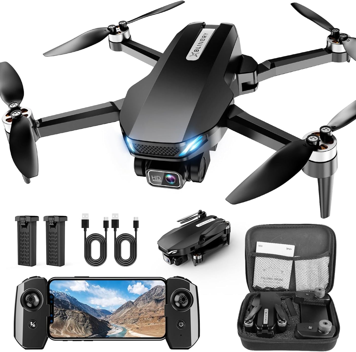 2K HD FPV Drone with Brushless Motor for Kids and Beginners