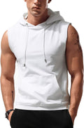 Men's Workout Hooded Tank Tops Sleeveless Gym Hoodies - Breathable Fit