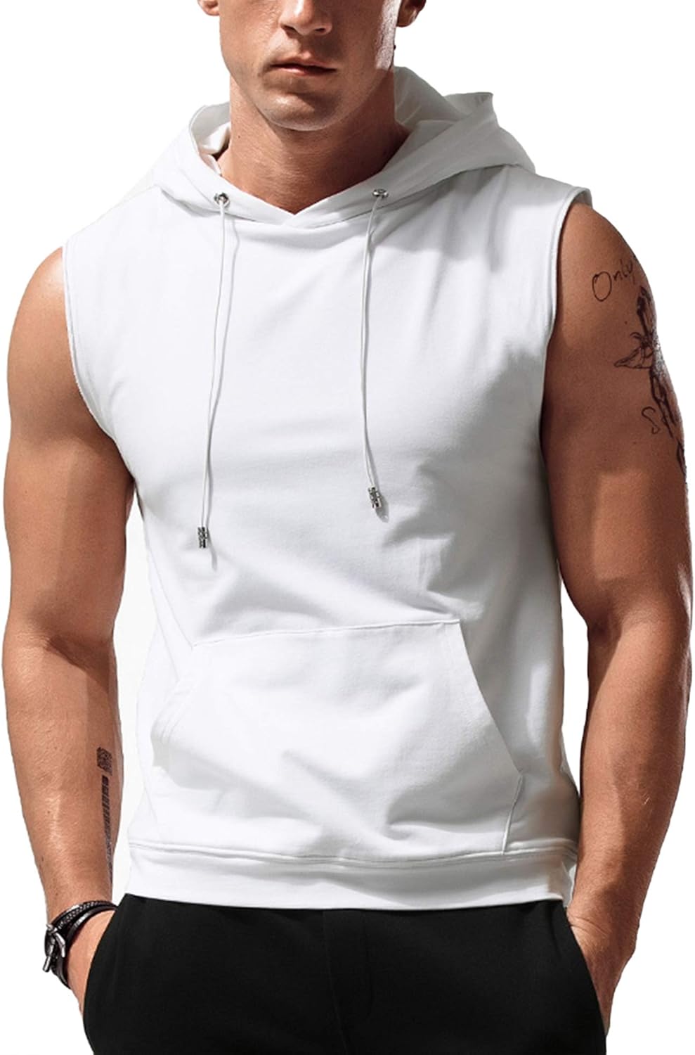 Babioboa Men's Cut Off Gym Hoodie - Muscle-Enhancing Design