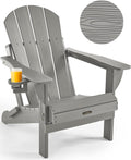 Grey Folding Adirondack Chair Wood Texture - Weather Resistant Patio