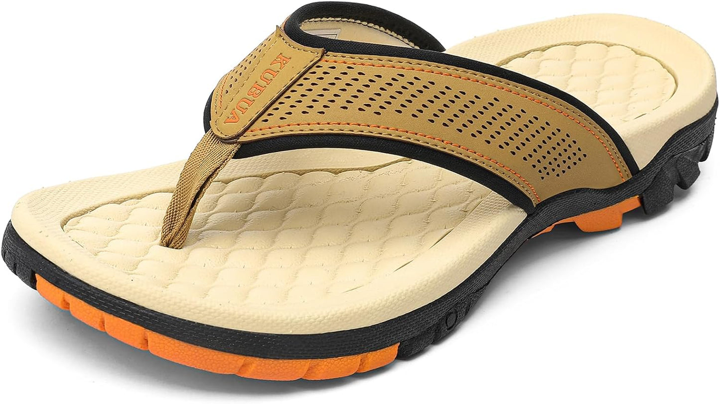 KUBUA Men's Beach Flip-Flops for Comfort and Style Outdoors
