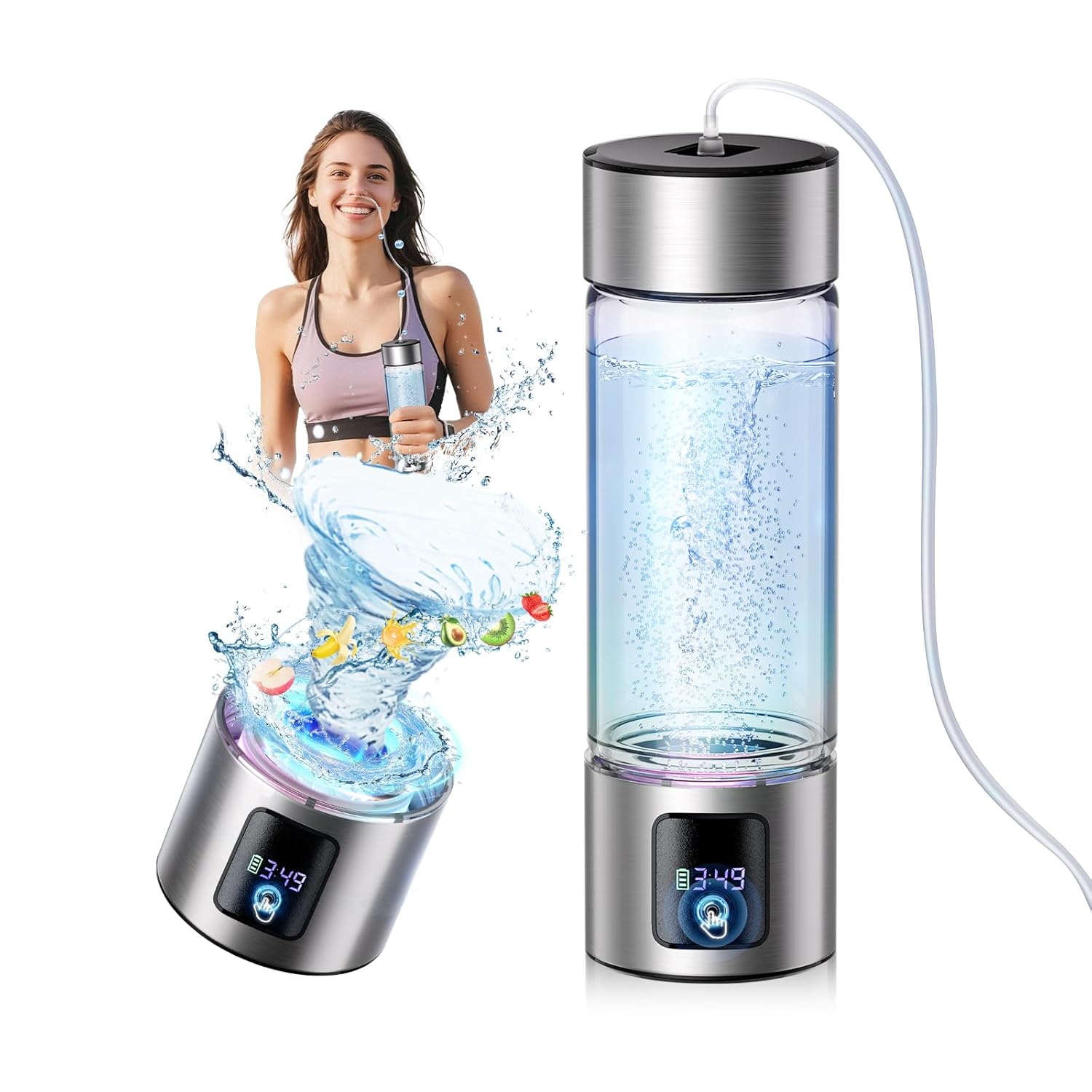 Upgrade 3-in-1 Hydrogen Water Bottle Generator for Health
