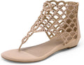 DREAM PAIRS Jewel Rhinestones Ankle High Flat Sandals - Sparkle