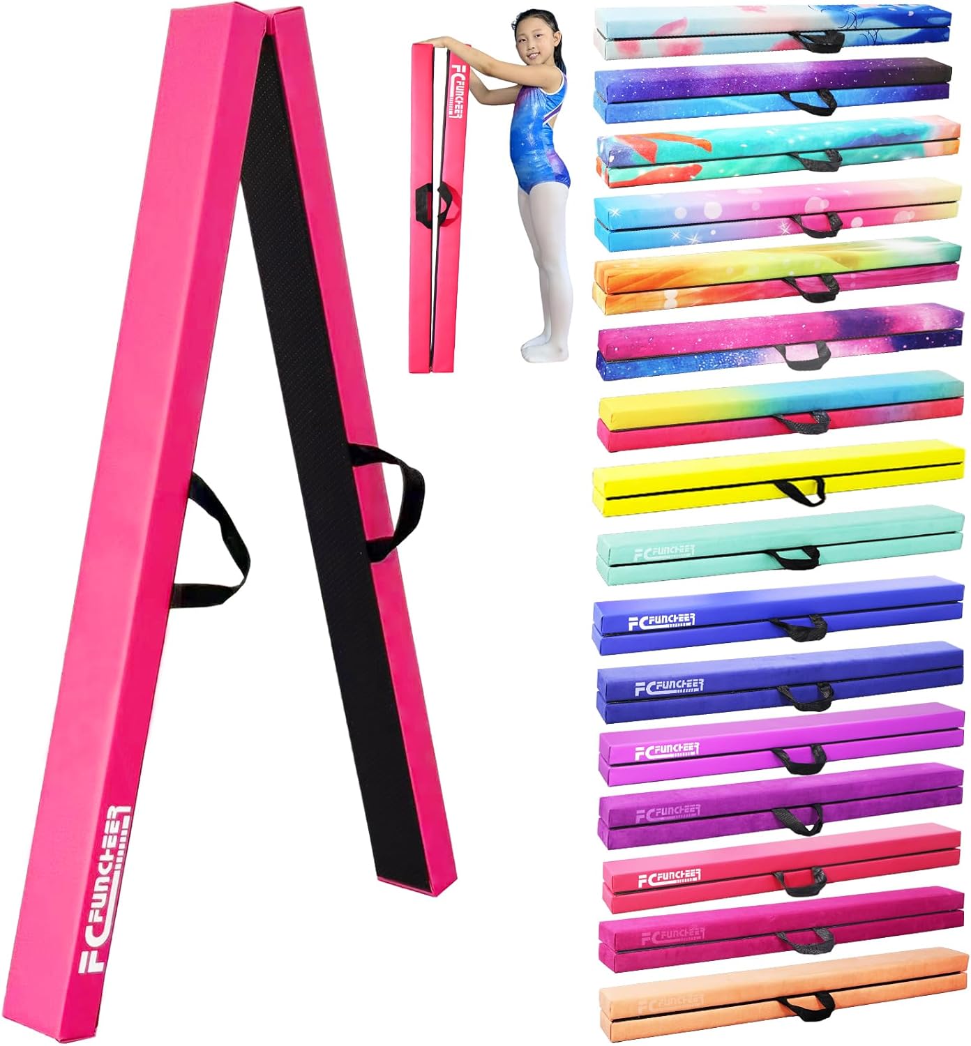 8FT Folding Balance Beam by FC FUNCHEER for Kids' Training