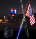 Xprite 4FT Red White Blue Spiral LED Whip Lights for Off-Road