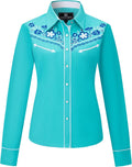 SALVAJE OESTE Women's Embroidered Western Cowboy Snap Shirt - Elegant