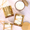 LAMORGIFT 12 Pack Gold Mercury Glass Candle Jars (10oz) - Complete