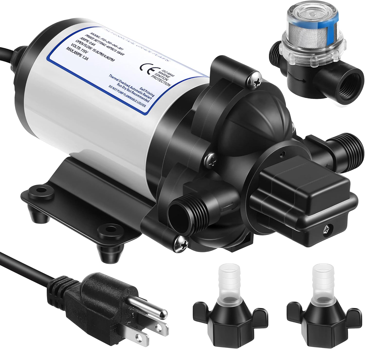 Water Pressure Diaphragm Pump 4 GPM 45 PSI for Home Use