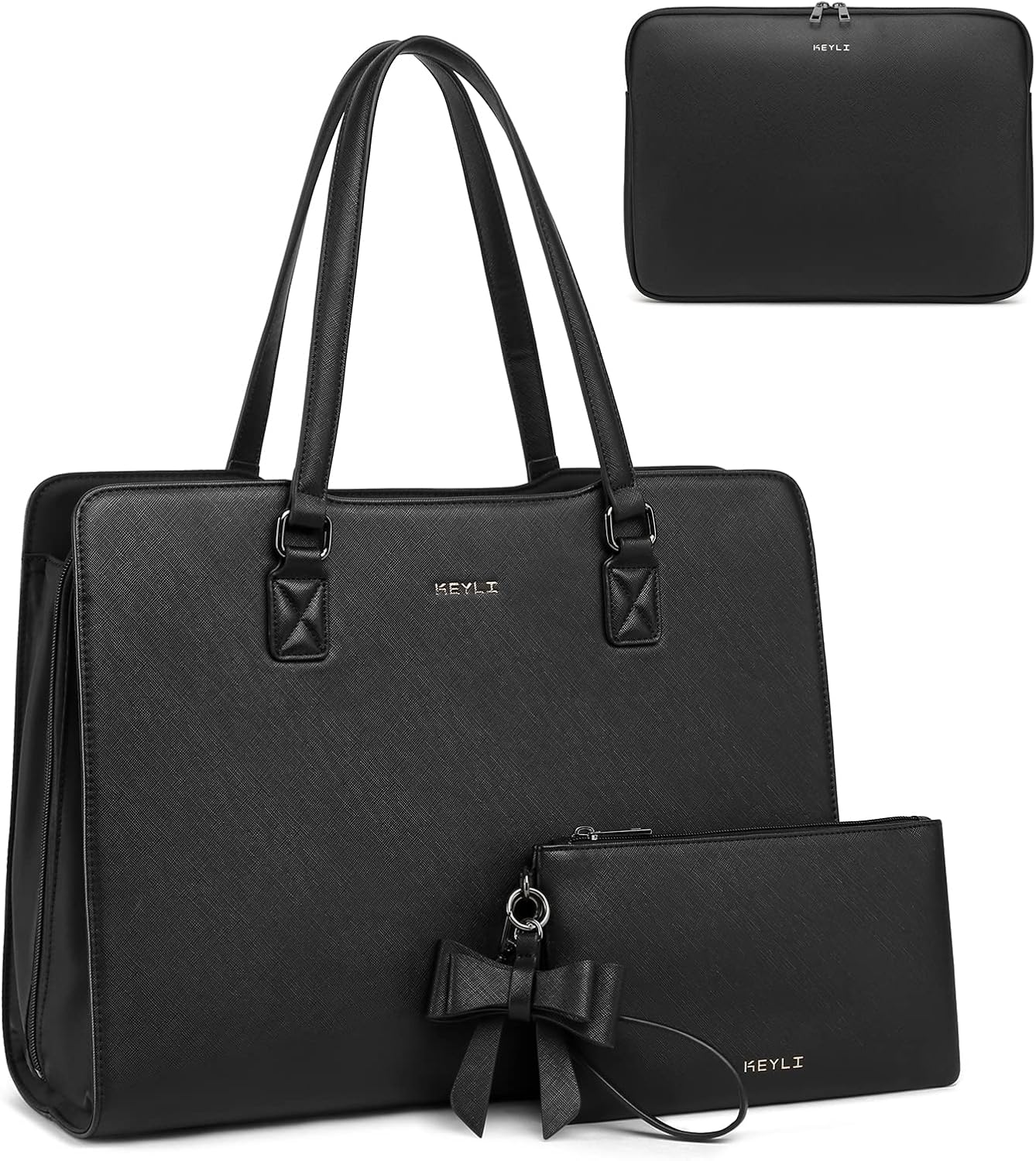 Keyli 4pc Sets Laptop Bag for Women with USB Charging Port