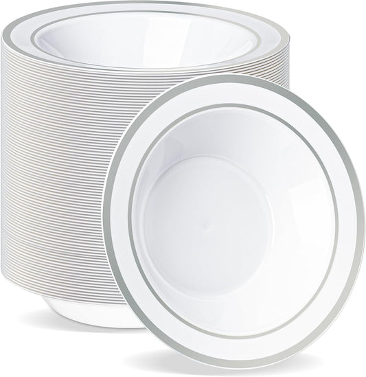 100 Pack Disposable Plastic Soup Bowls for Elegant Events