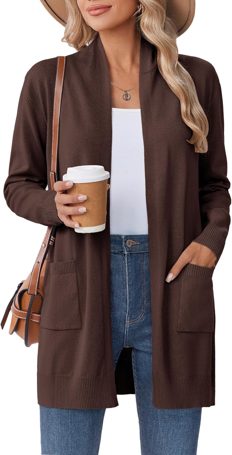 Lightweight Open Front Duster Cardigan for Women by Zeagoo
