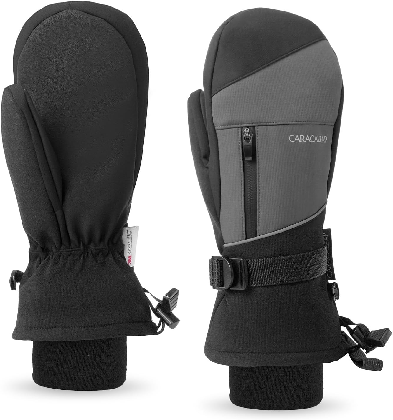 Caracaleap Warm Ski Mittens for Extreme Cold