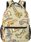 Cartoon Cute Leopard Gecko Pattern Casual School Backpack - Roomy