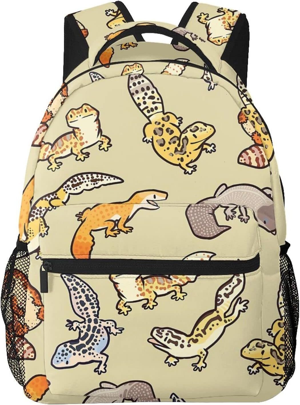 Cartoon Cute Leopard Gecko Pattern Casual School Backpack Bag