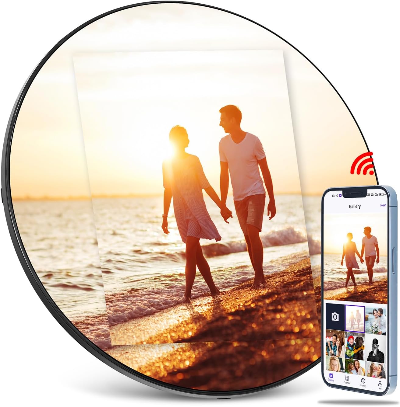 Digital Mirror Picture Frame with Touch Screen and WiFi Access