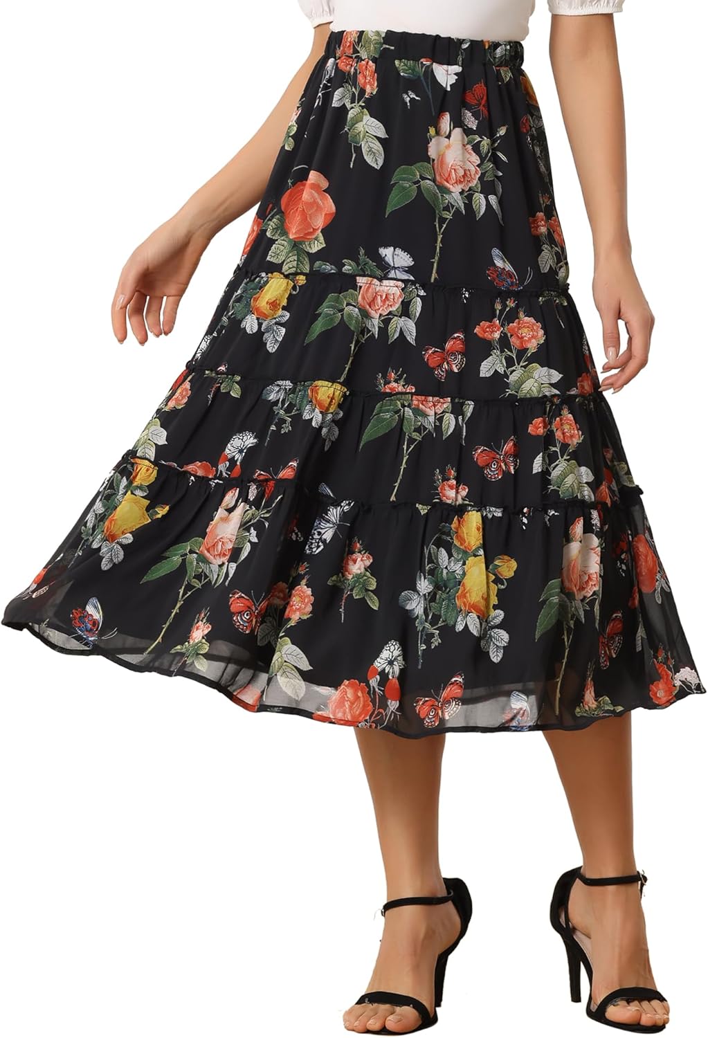 Allegra K Women's Floral Skirt for Boho Summer Style