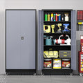 Metal Garage Cabinet with Wheels, Tall Lockable Storage Cabinet