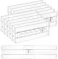 Drawer Dividers 12 Pack Adjustable 10.2-16.5 in Clear - Tidy Drawers